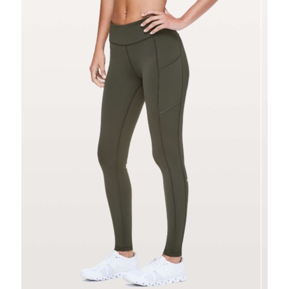 Lululemon Speed Up Tight Full-On Luxtreme 28" Dark Olive Running Leggings Size 4
